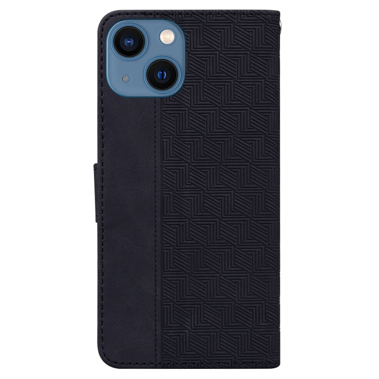 For iPhone 13 Geometric Embossed Leather Phone Case