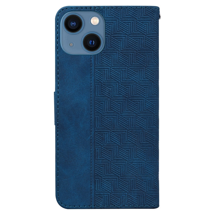 For iPhone 13 mini Geometric Embossed Leather Phone Case