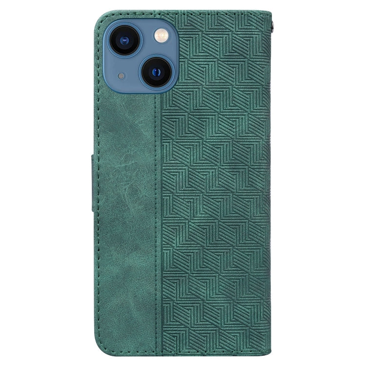For iPhone 13 mini Geometric Embossed Leather Phone Case