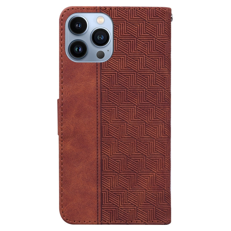 For iPhone 13 Pro Geometric Embossed Leather Phone Case