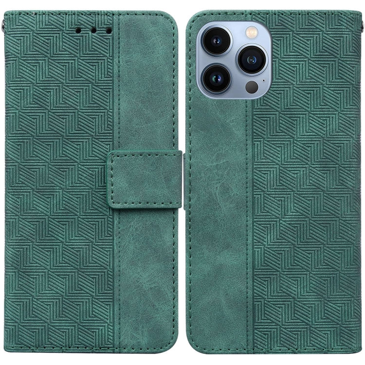 For iPhone 13 Pro Geometric Embossed Leather Phone Case