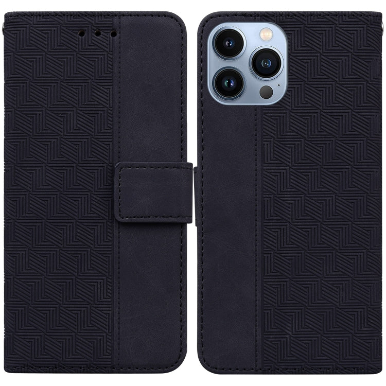 For iPhone 13 Pro Geometric Embossed Leather Phone Case