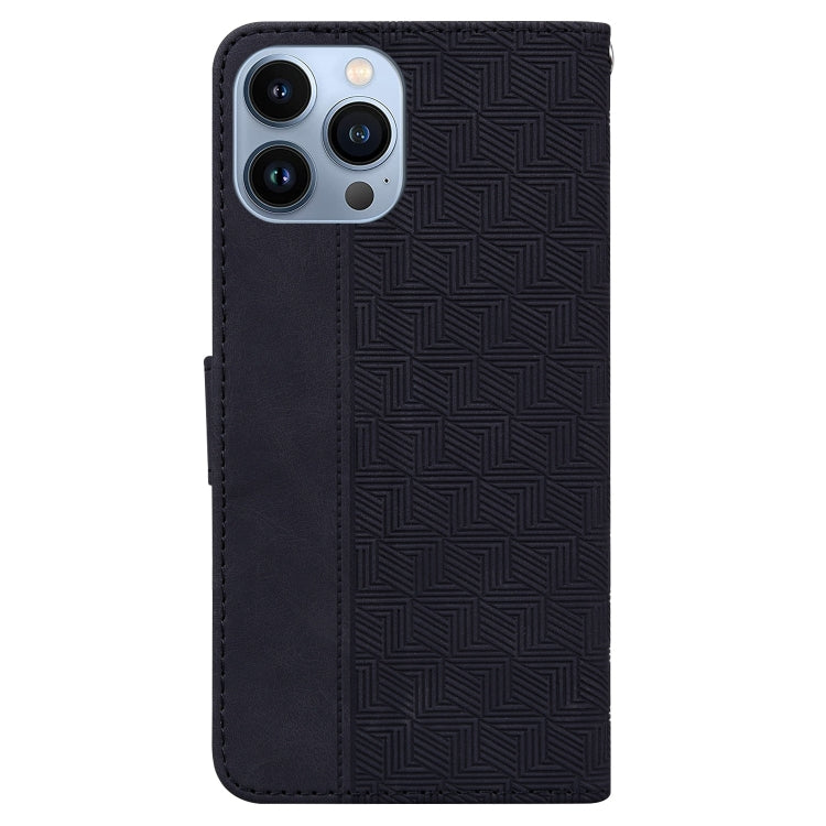 For iPhone 13 Pro Geometric Embossed Leather Phone Case