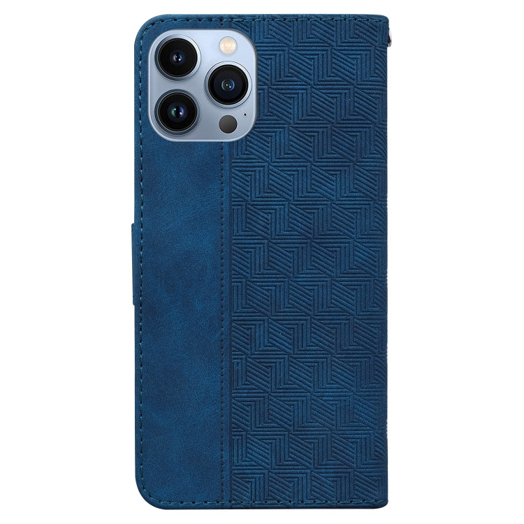 For iPhone 13 Pro Max Geometric Embossed Leather Phone Case