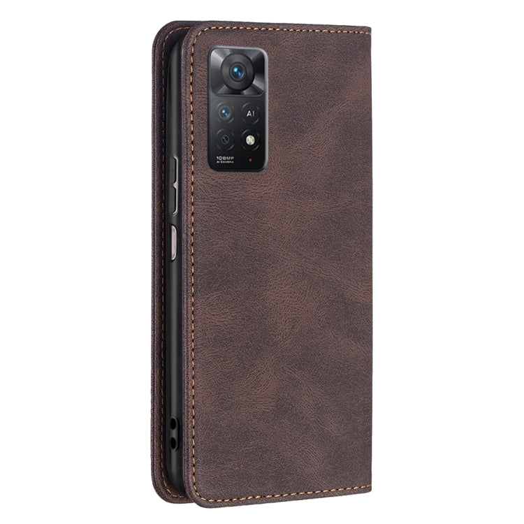 For Xiaomi Redmi Note 11 Pro International Version Magnetic RFID Blocking Anti-Theft Leather Phone Case