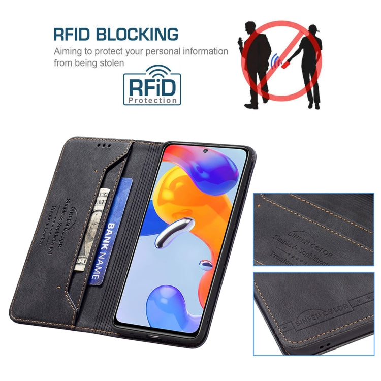 For Xiaomi Redmi Note 11 Pro International Version Magnetic RFID Blocking Anti-Theft Leather Phone Case
