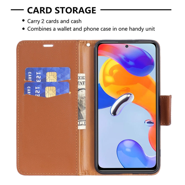 For Xiaomi Redmi Note 11 Pro International Version Litchi Texture Pure Color Horizontal Flip Leather Phone Case