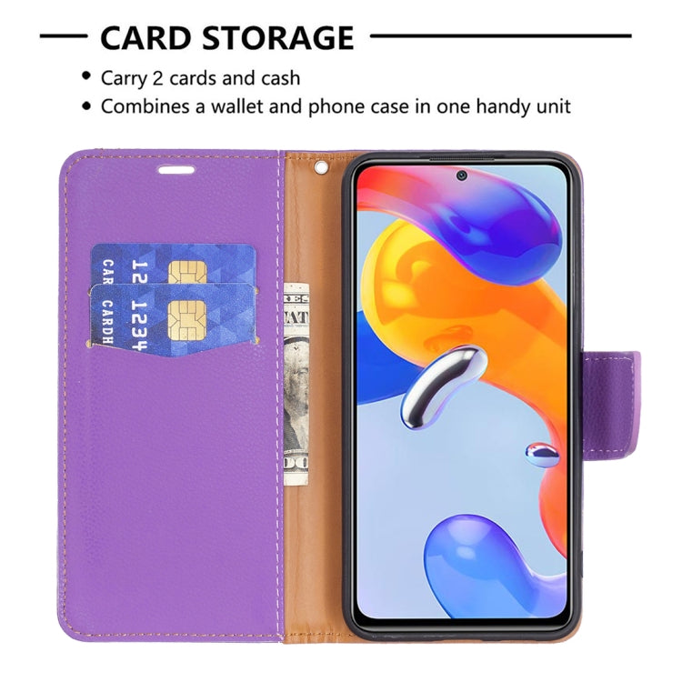 For Xiaomi Redmi Note 11 Pro International Version Litchi Texture Pure Color Horizontal Flip Leather Phone Case