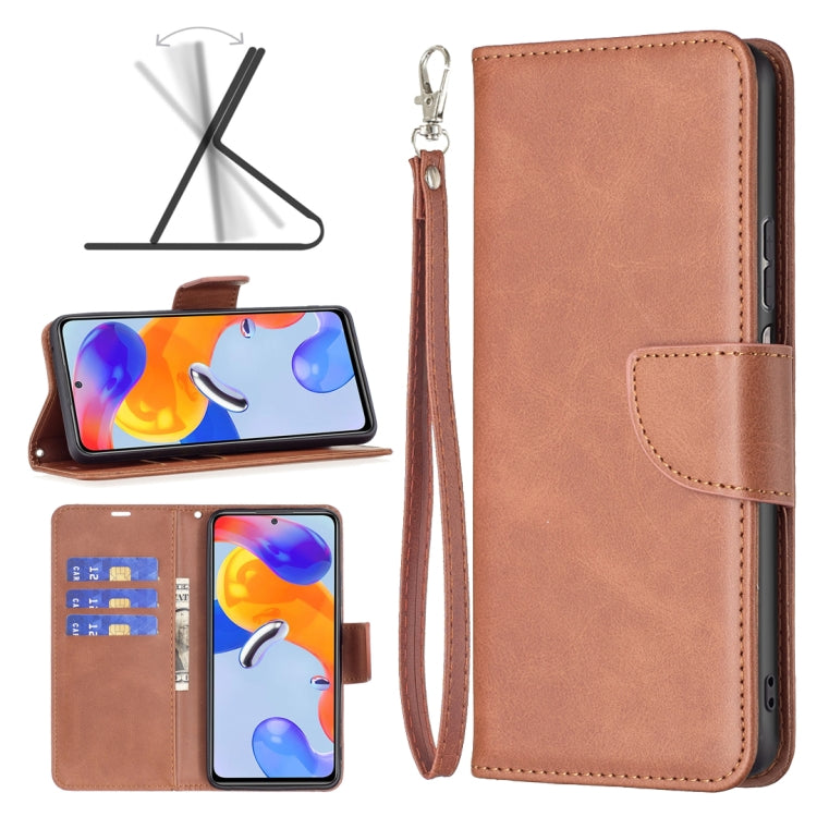 For Xiaomi Redmi Note 11 Pro International Version Lambskin Texture Pure Color Horizontal Flip Leather Phone Case