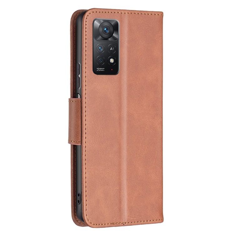 For Xiaomi Redmi Note 11 Pro International Version Lambskin Texture Pure Color Horizontal Flip Leather Phone Case