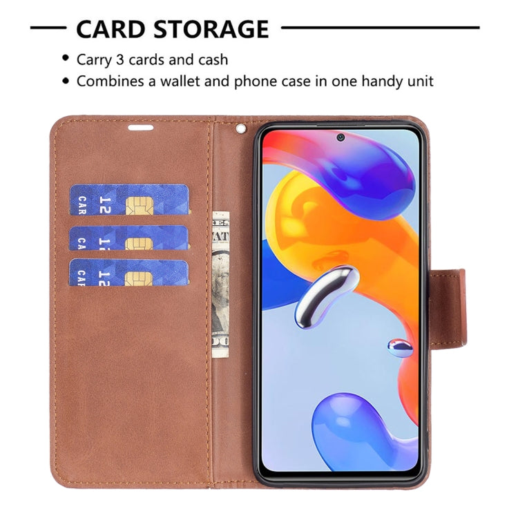 For Xiaomi Redmi Note 11 Pro International Version Lambskin Texture Pure Color Horizontal Flip Leather Phone Case
