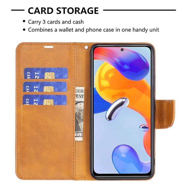 For Xiaomi Redmi Note 11 Pro International Version Lambskin Texture Pure Color Horizontal Flip Leather Phone Case