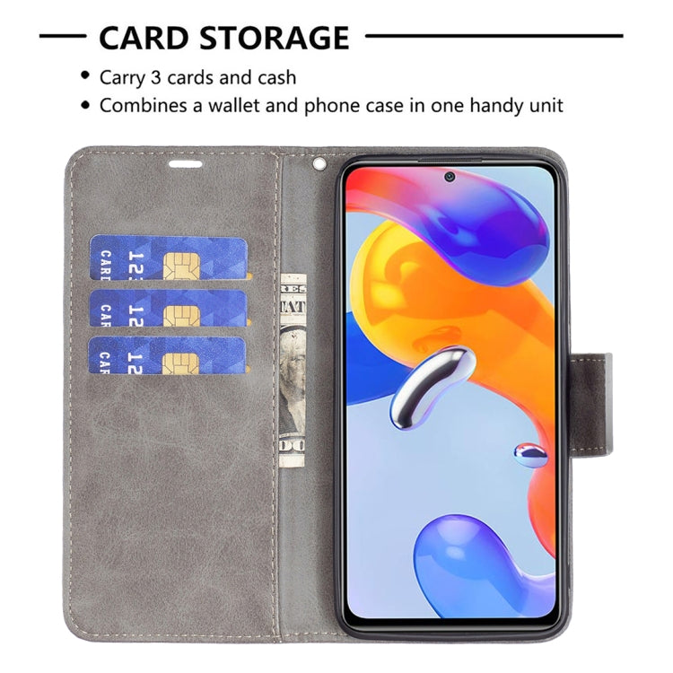 For Xiaomi Redmi Note 11 Pro International Version Lambskin Texture Pure Color Horizontal Flip Leather Phone Case