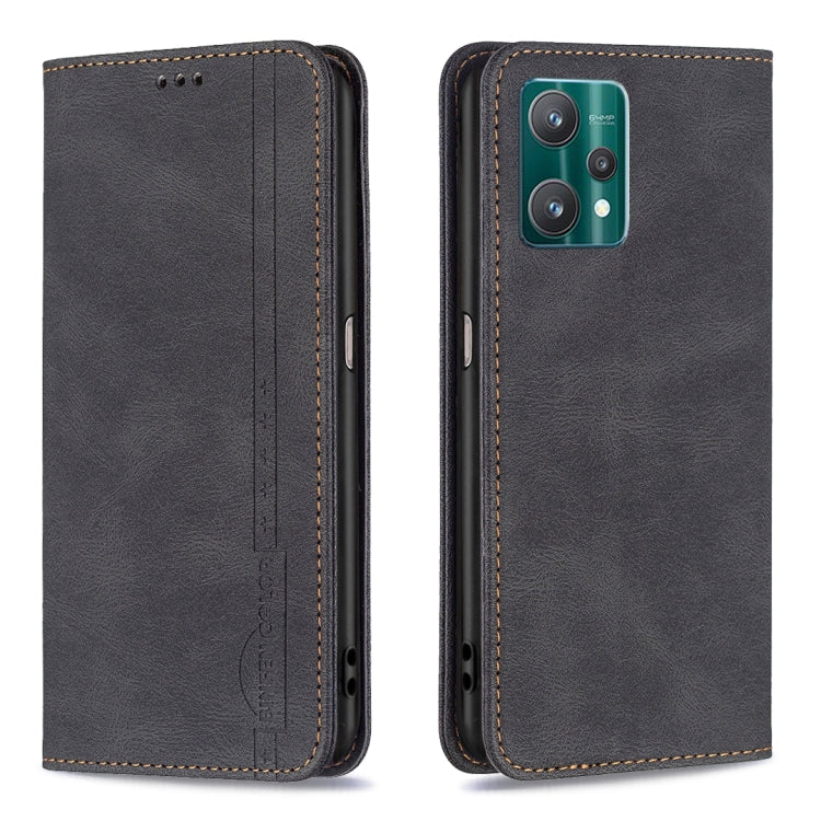 For OPPO Realme 9 Pro Magnetic RFID Blocking Anti-Theft Leather Case with Holder & Card Slots & Wallet