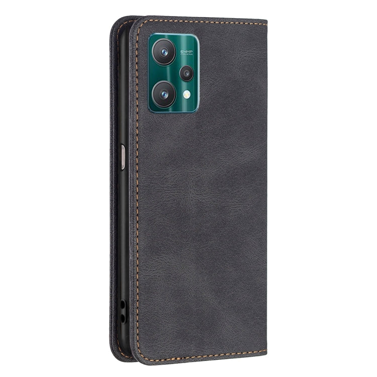 For OPPO Realme 9 Pro Magnetic RFID Blocking Anti-Theft Leather Case with Holder & Card Slots & Wallet