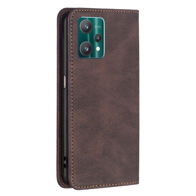 For OPPO Realme 9 Pro Magnetic RFID Blocking Anti-Theft Leather Case with Holder & Card Slots & Wallet