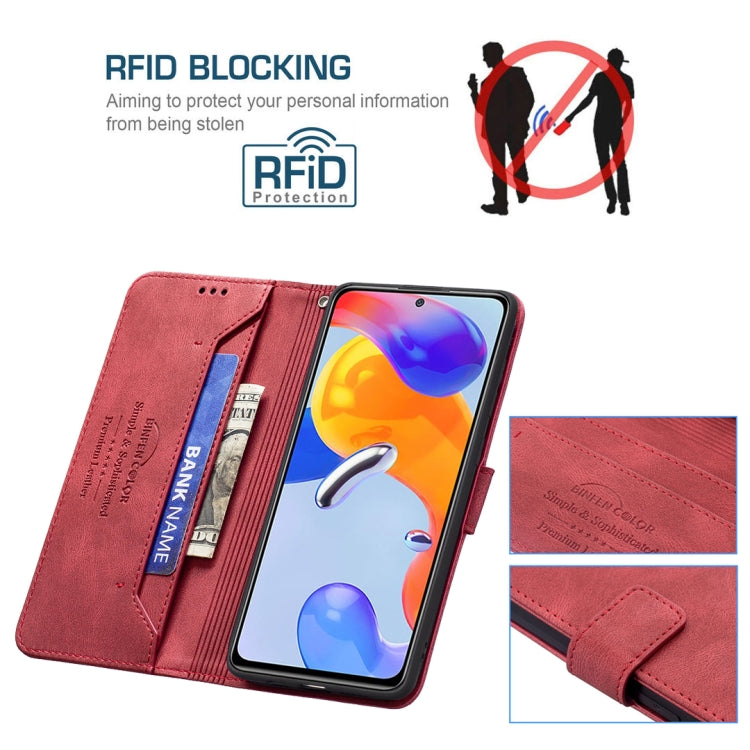 For Xiaomi Redmi Note 11 Pro International Version Magnetic Clasp RFID Blocking Anti-Theft Leather Case