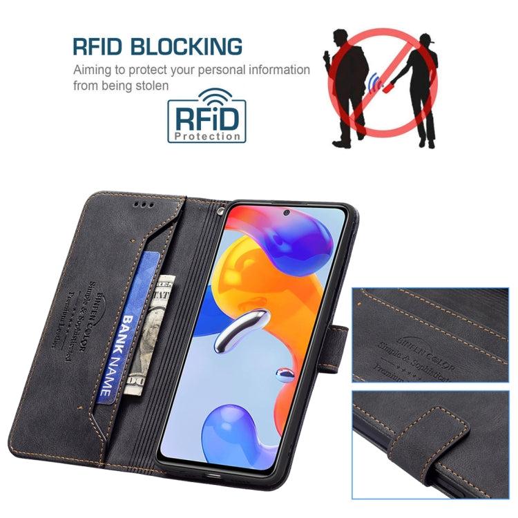 For Xiaomi Redmi Note 11 Pro International Version Magnetic Clasp RFID Blocking Anti-Theft Leather Case