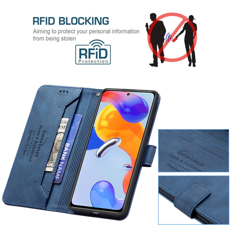 For Xiaomi Redmi Note 11 Pro International Version Magnetic Clasp RFID Blocking Anti-Theft Leather Case