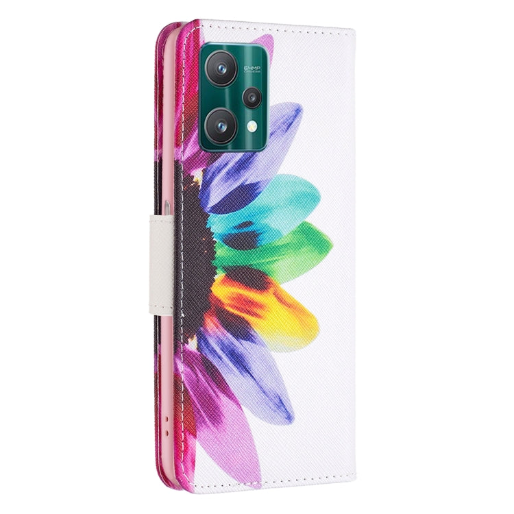 For OPPO Realme 9 Pro Colored Drawing Pattern Horizontal Flip Leather Case with Holder & Card Slots & Wallet