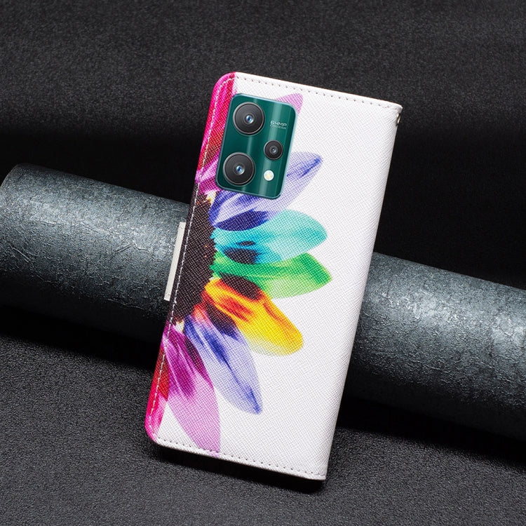 For OPPO Realme 9 Pro Colored Drawing Pattern Horizontal Flip Leather Case with Holder & Card Slots & Wallet