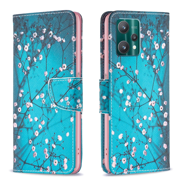 For OPPO Realme 9 Pro Colored Drawing Pattern Horizontal Flip Leather Case with Holder & Card Slots & Wallet