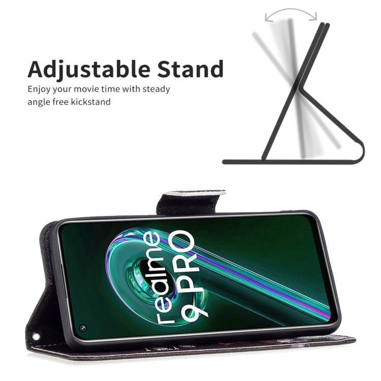 For OPPO Realme 9 Pro Colored Drawing Pattern Horizontal Flip Leather Case with Holder & Card Slots & Wallet