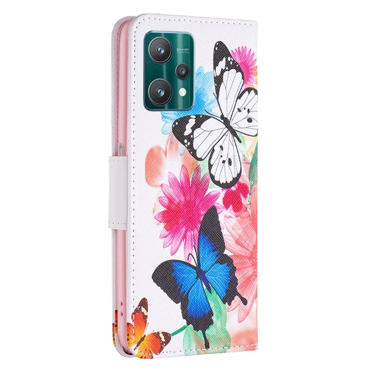 For OPPO Realme 9 Pro Colored Drawing Pattern Horizontal Flip Leather Case with Holder & Card Slots & Wallet