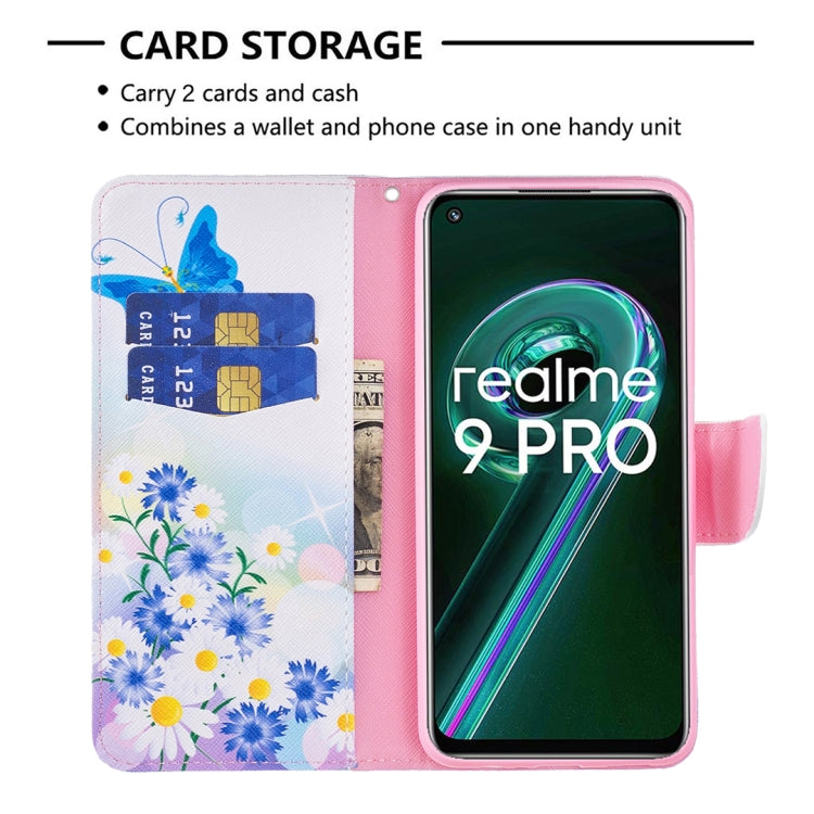 For OPPO Realme 9 Pro Colored Drawing Pattern Horizontal Flip Leather Case with Holder & Card Slots & Wallet