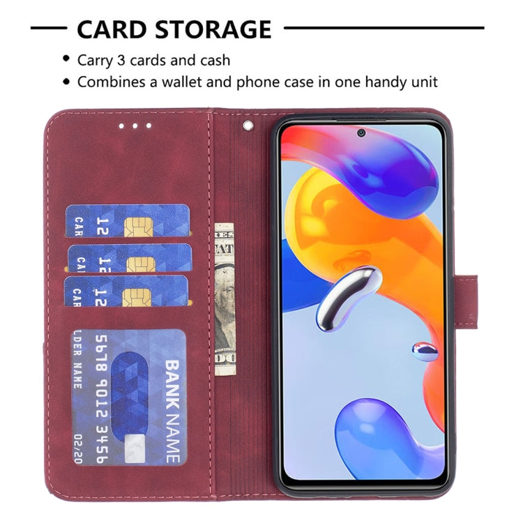 For Xiaomi Redmi Note 11 Pro International Version Rhombus Texture Magnetic Buckle Horizontal Flip Leather Phone Case