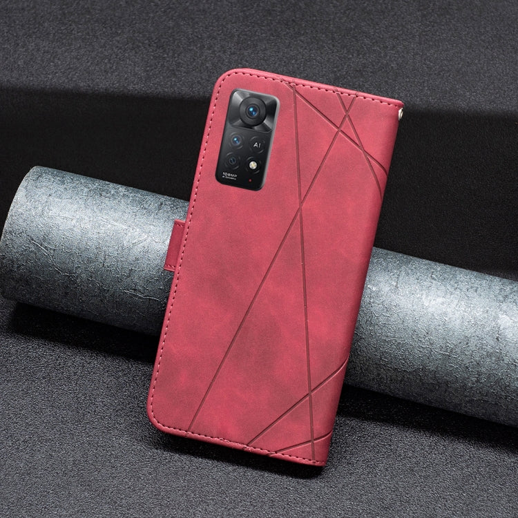 For Xiaomi Redmi Note 11 Pro International Version Rhombus Texture Magnetic Buckle Horizontal Flip Leather Phone Case