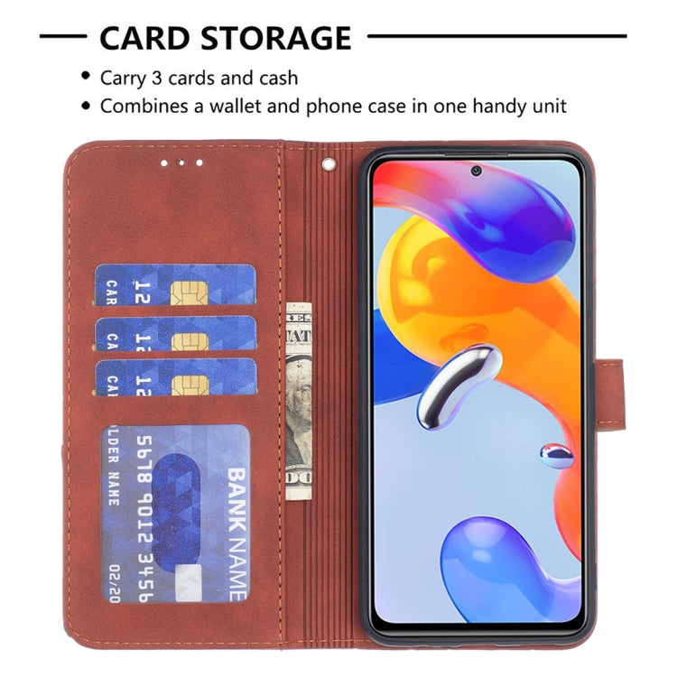 For Xiaomi Redmi Note 11 Pro International Version Rhombus Texture Magnetic Buckle Horizontal Flip Leather Phone Case