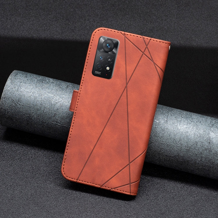For Xiaomi Redmi Note 11 Pro International Version Rhombus Texture Magnetic Buckle Horizontal Flip Leather Phone Case