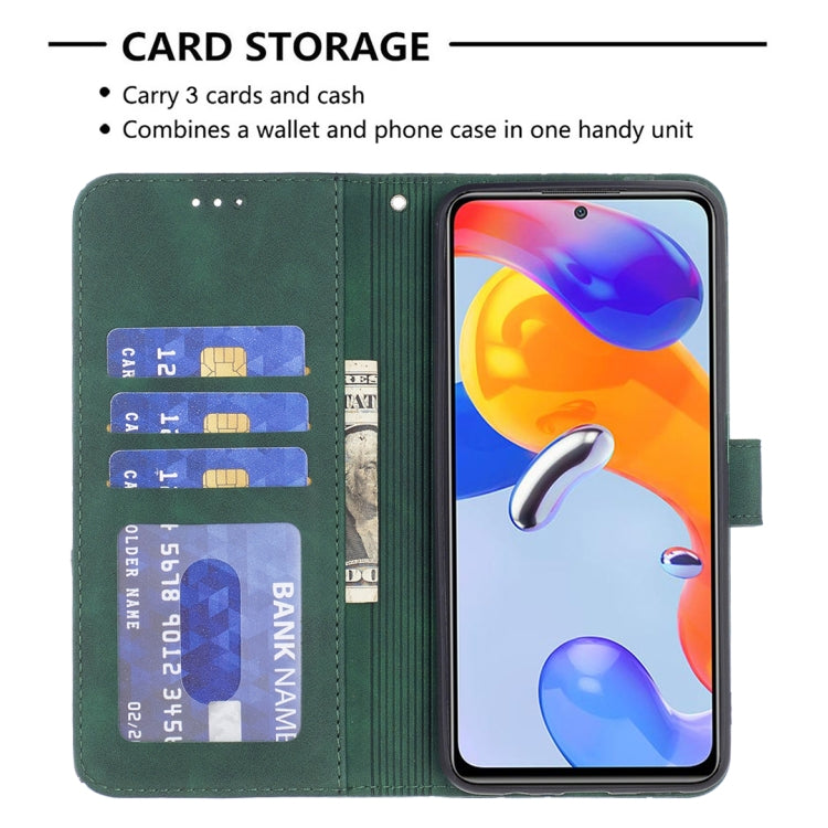 For Xiaomi Redmi Note 11 Pro International Version Rhombus Texture Magnetic Buckle Horizontal Flip Leather Phone Case