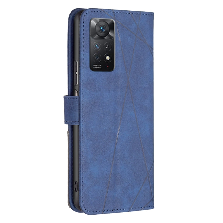 For Xiaomi Redmi Note 11 Pro International Version Rhombus Texture Magnetic Buckle Horizontal Flip Leather Phone Case