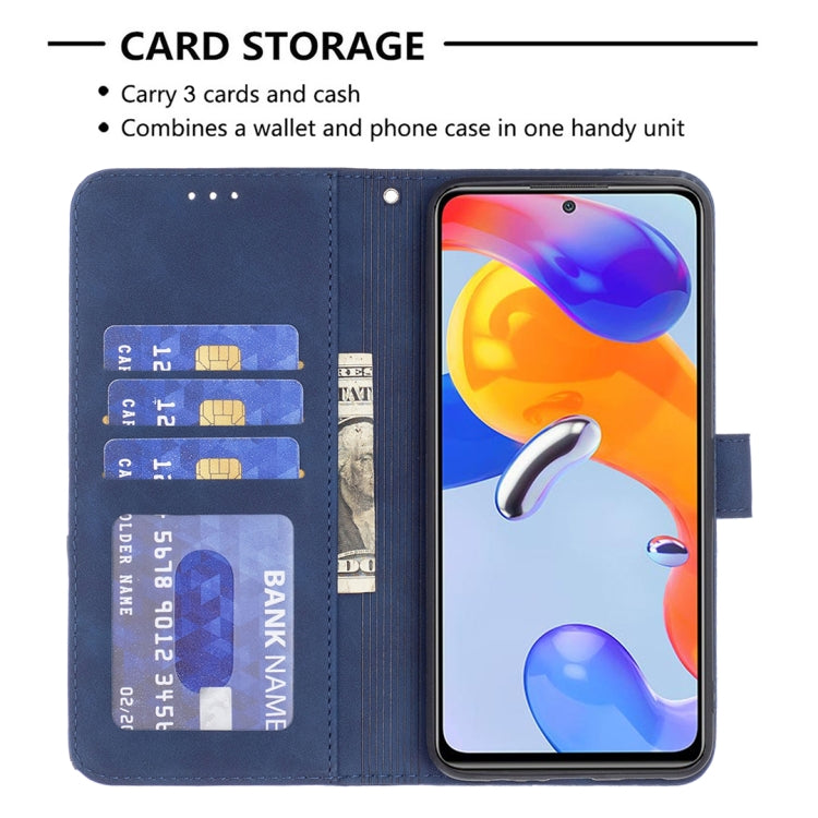 For Xiaomi Redmi Note 11 Pro International Version Rhombus Texture Magnetic Buckle Horizontal Flip Leather Phone Case