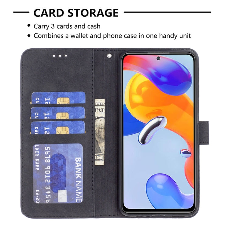 For Xiaomi Redmi Note 11 Pro International Version Rhombus Texture Magnetic Buckle Horizontal Flip Leather Phone Case