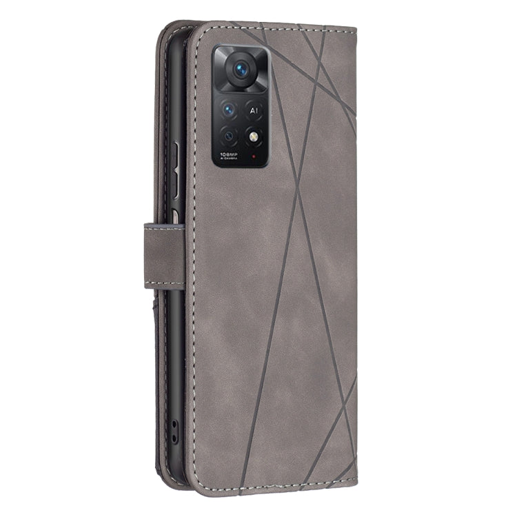 For Xiaomi Redmi Note 11 Pro International Version Rhombus Texture Magnetic Buckle Horizontal Flip Leather Phone Case