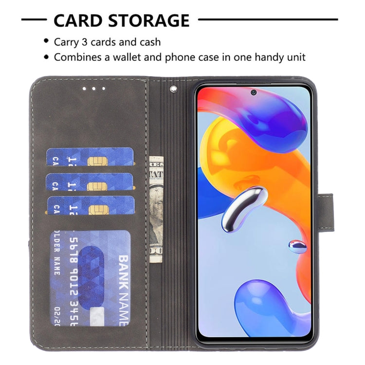 For Xiaomi Redmi Note 11 Pro International Version Rhombus Texture Magnetic Buckle Horizontal Flip Leather Phone Case