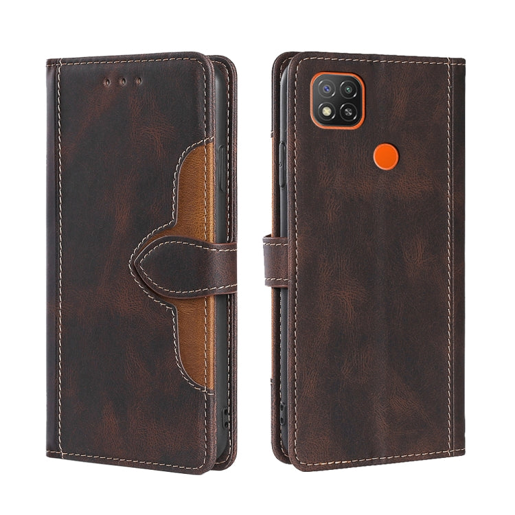 For Xiaomi Redmi 9C / Redmi 9C NFC Skin Feel Straw Hat Magnetic Buckle Leather Phone Case