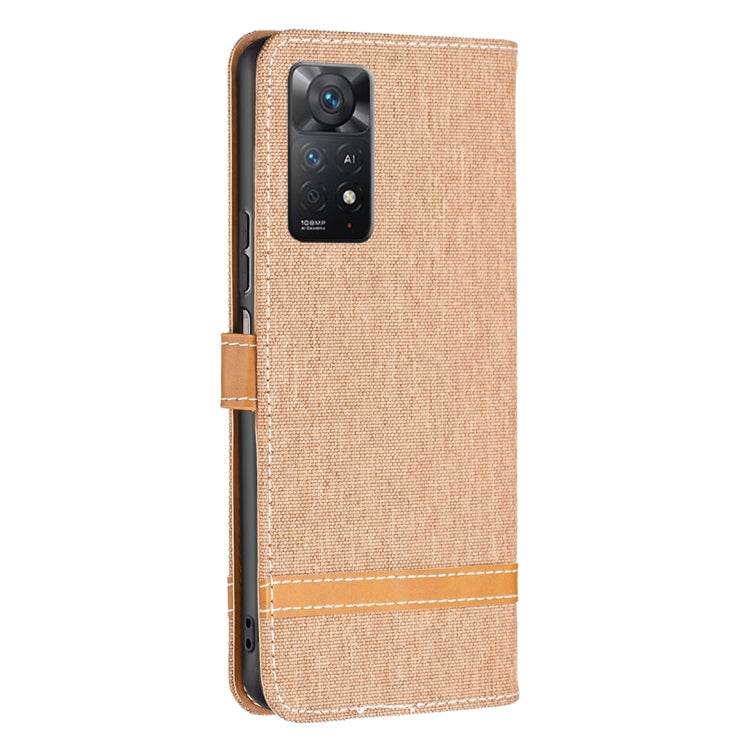 For Xiaomi Redmi Note 11 Pro International Version Color Matching Denim Texture Leather Phone Case