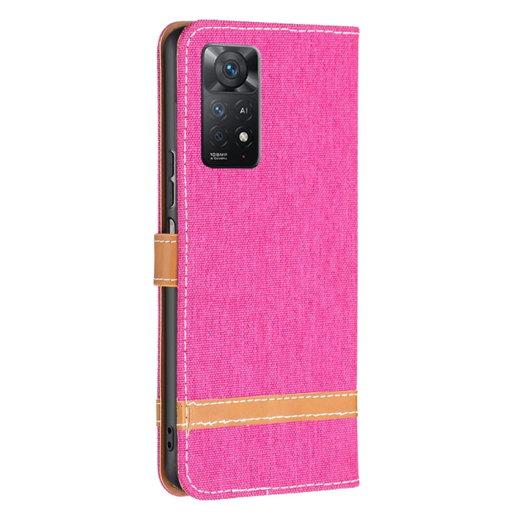For Xiaomi Redmi Note 11 Pro International Version Color Matching Denim Texture Leather Phone Case