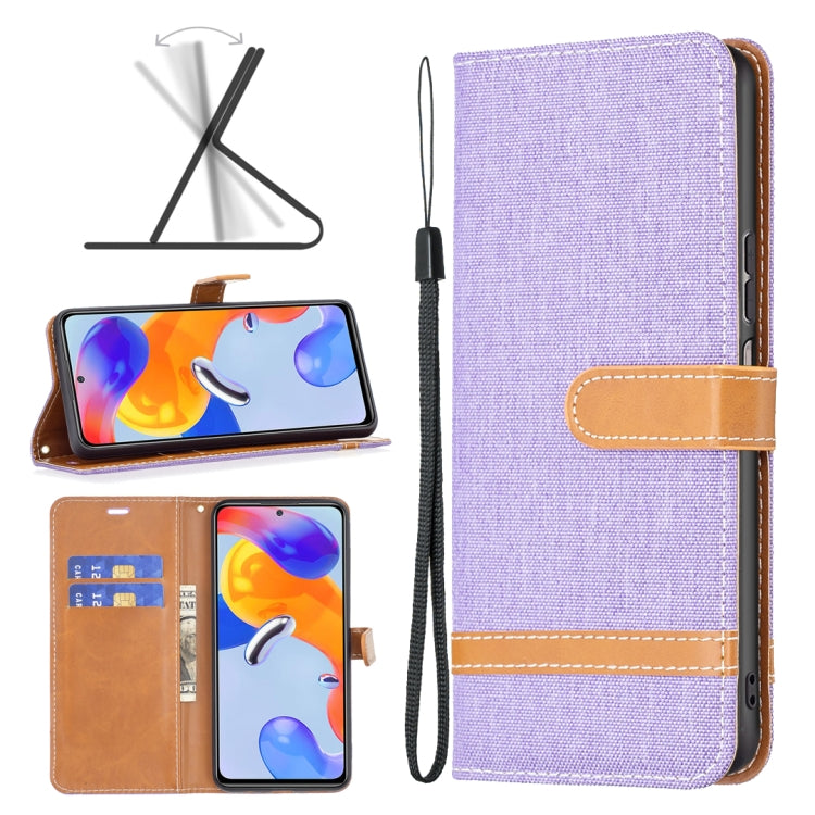 For Xiaomi Redmi Note 11 Pro International Version Color Matching Denim Texture Leather Phone Case