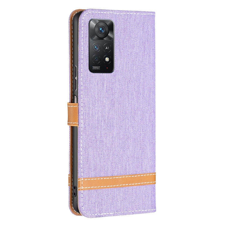 For Xiaomi Redmi Note 11 Pro International Version Color Matching Denim Texture Leather Phone Case