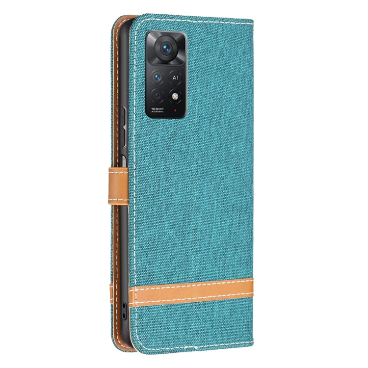 For Xiaomi Redmi Note 11 Pro International Version Color Matching Denim Texture Leather Phone Case