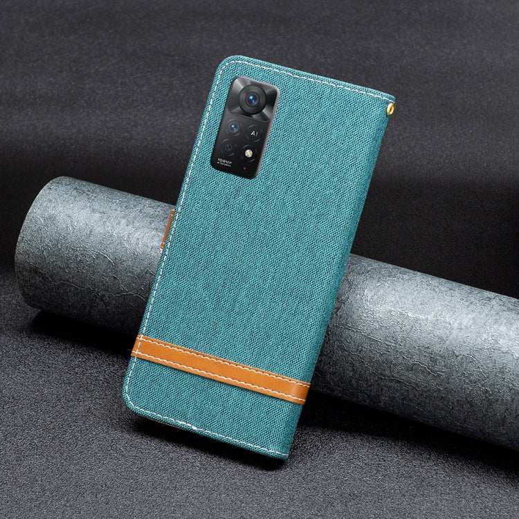 For Xiaomi Redmi Note 11 Pro International Version Color Matching Denim Texture Leather Phone Case