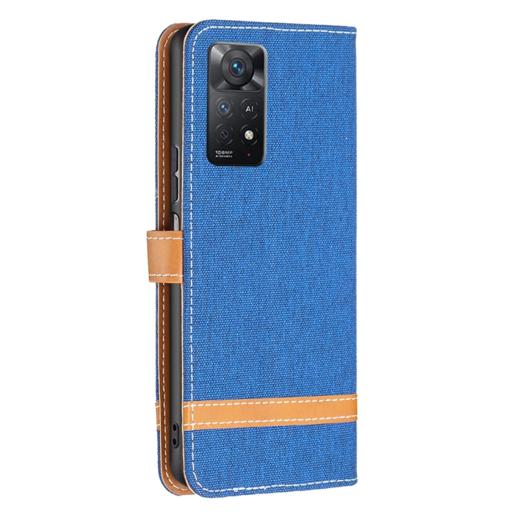 For Xiaomi Redmi Note 11 Pro International Version Color Matching Denim Texture Leather Phone Case