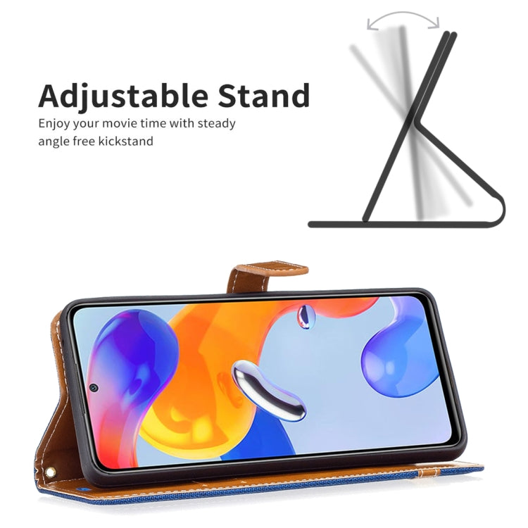 For Xiaomi Redmi Note 11 Pro International Version Color Matching Denim Texture Leather Phone Case