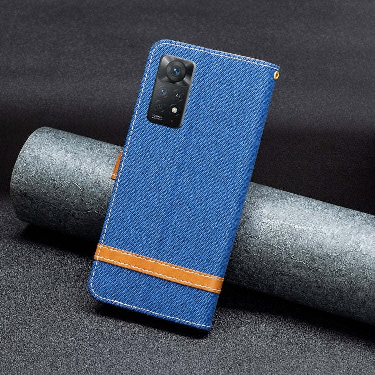 For Xiaomi Redmi Note 11 Pro International Version Color Matching Denim Texture Leather Phone Case