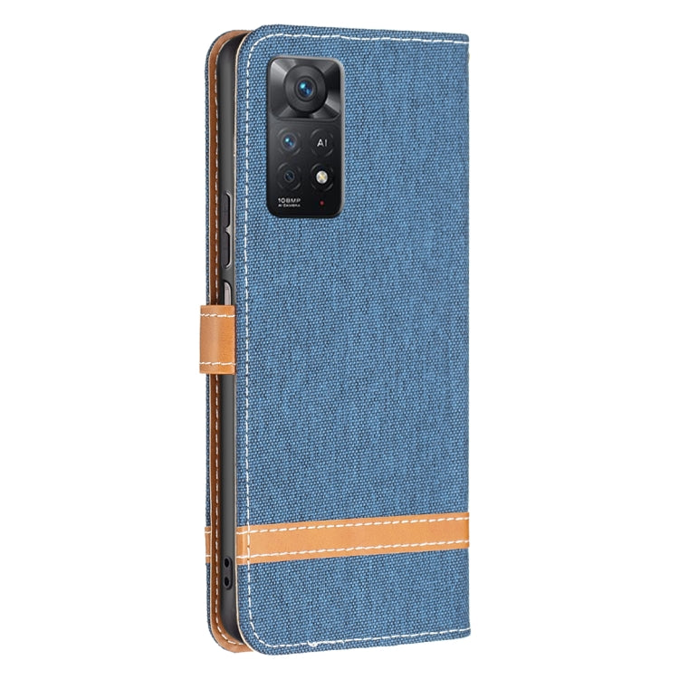For Xiaomi Redmi Note 11 Pro International Version Color Matching Denim Texture Leather Phone Case